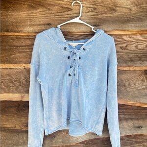 American Eagle Blue Lace-Up Women's Hoodie